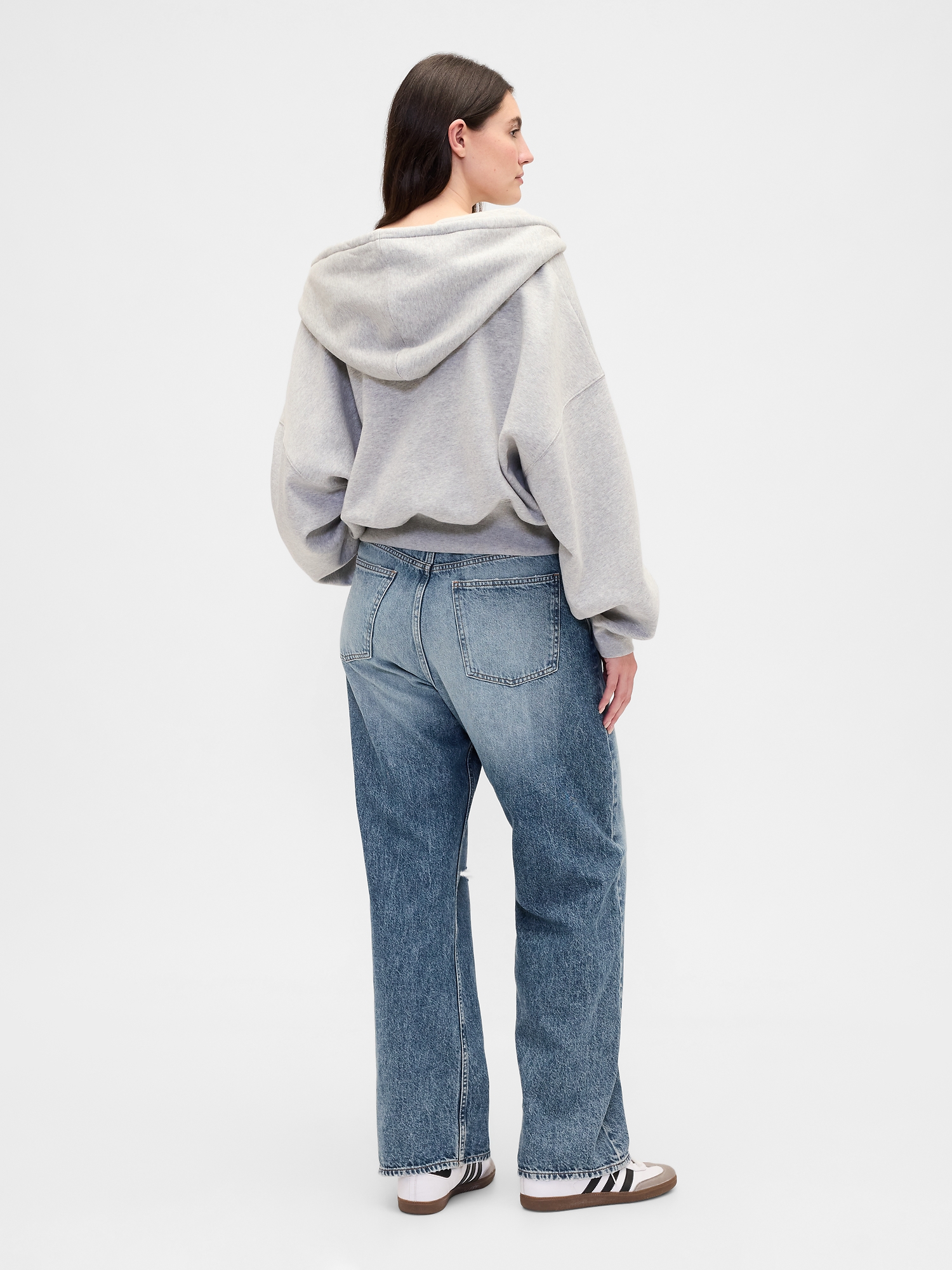 Low Slung Destructed Relaxed Straight Jeans | Gap Factory