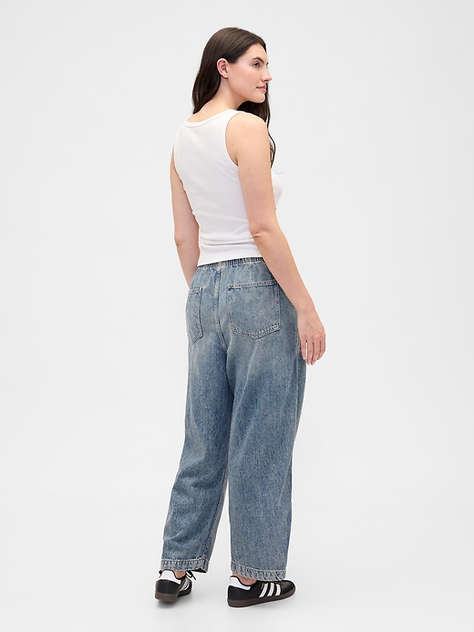Image number 6 showing, Mid Rise SuperSoft Pull-On Barrel Jeans
