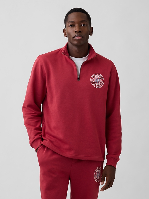 Image number 1 showing, Relaxed Gap Graphic Quarter-Zip Sweatshirt