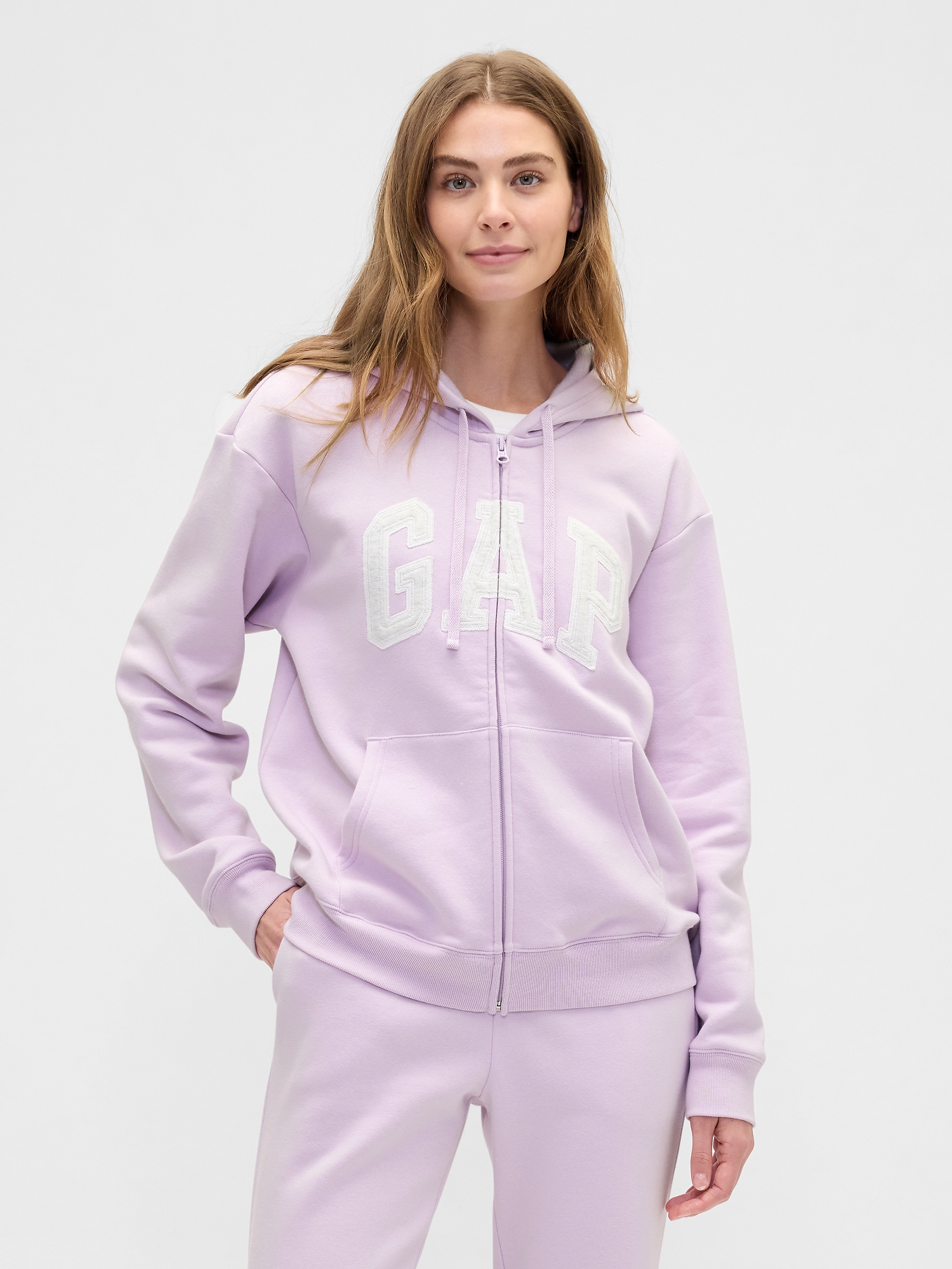 Relaxed Gap Logo Zip Hoodie | Gap Factory