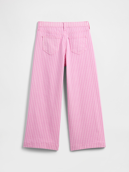 Image number 2 showing, Kids High Rise Stripe Wide-Leg Ankle Jeans