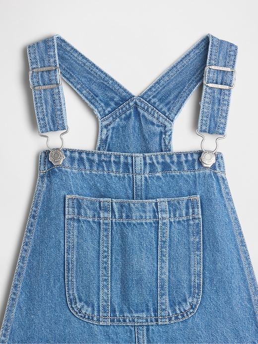 Image number 3 showing, Kids Relaxed Wide-Leg Denim Overalls