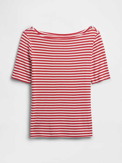 Image number 5 showing, Modern Ribbed Boatneck T-Shirt