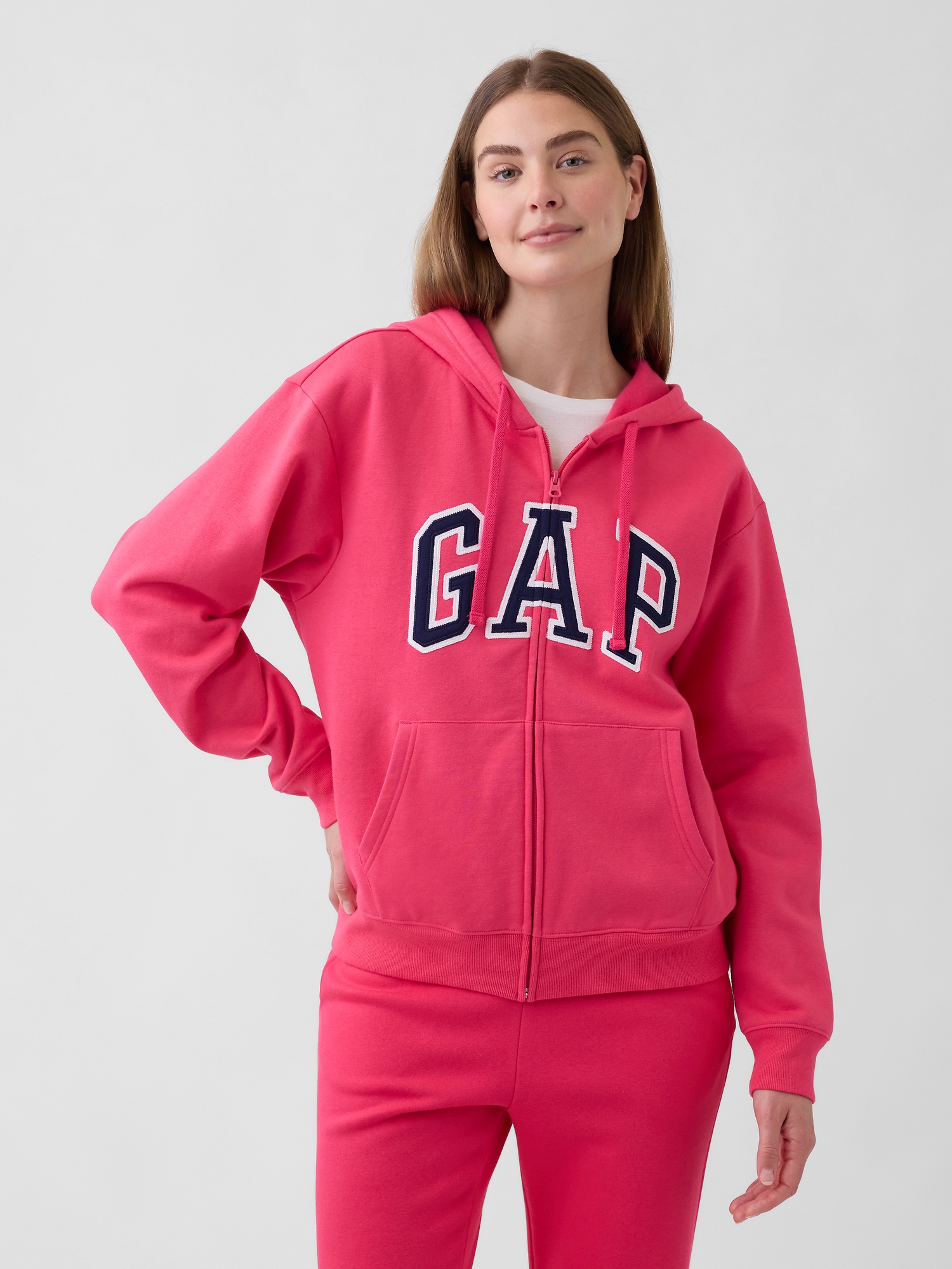 Relaxed Gap Logo Zip Hoodie | Gap Factory