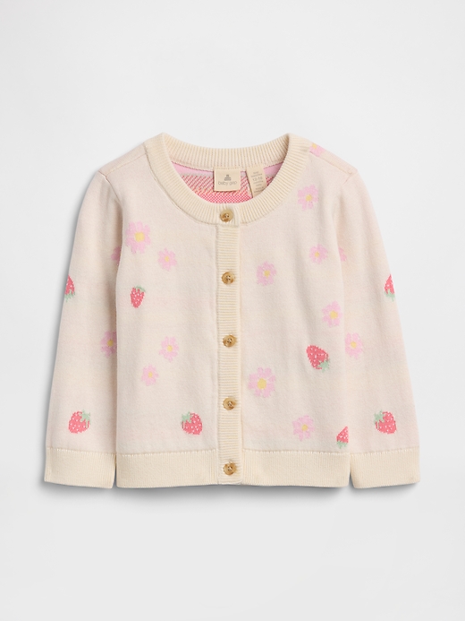 L'image numéro 1 présente Cardigan ras du cou à motif pour Bébé