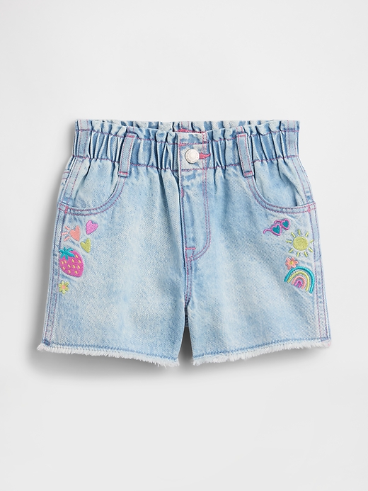 Image number 1 showing, babyGap Embroidered Paperbag Mom Jean Shorts