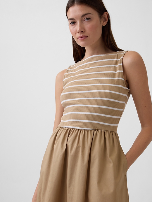 Image number 3 showing, Sleeveless Boatneck Midi Dress