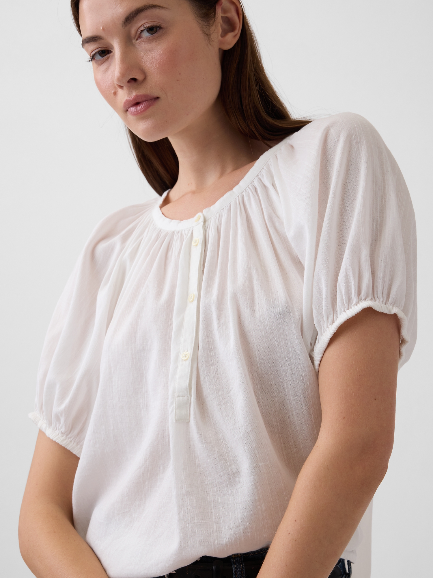 Oversized Puff Sleeve Top | Gap Factory