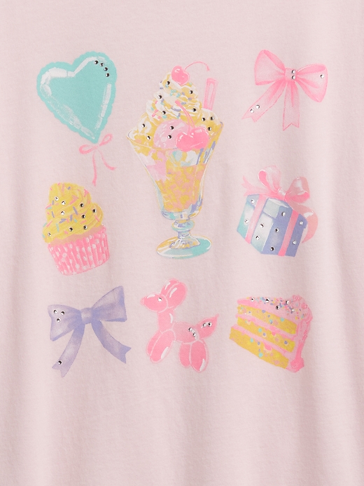 L'image numéro 3 présente T-shirt surdimensionné à imprimé pour enfant