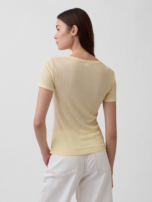Image number 2 showing, Ribbed Pointelle Crewneck T-Shirt