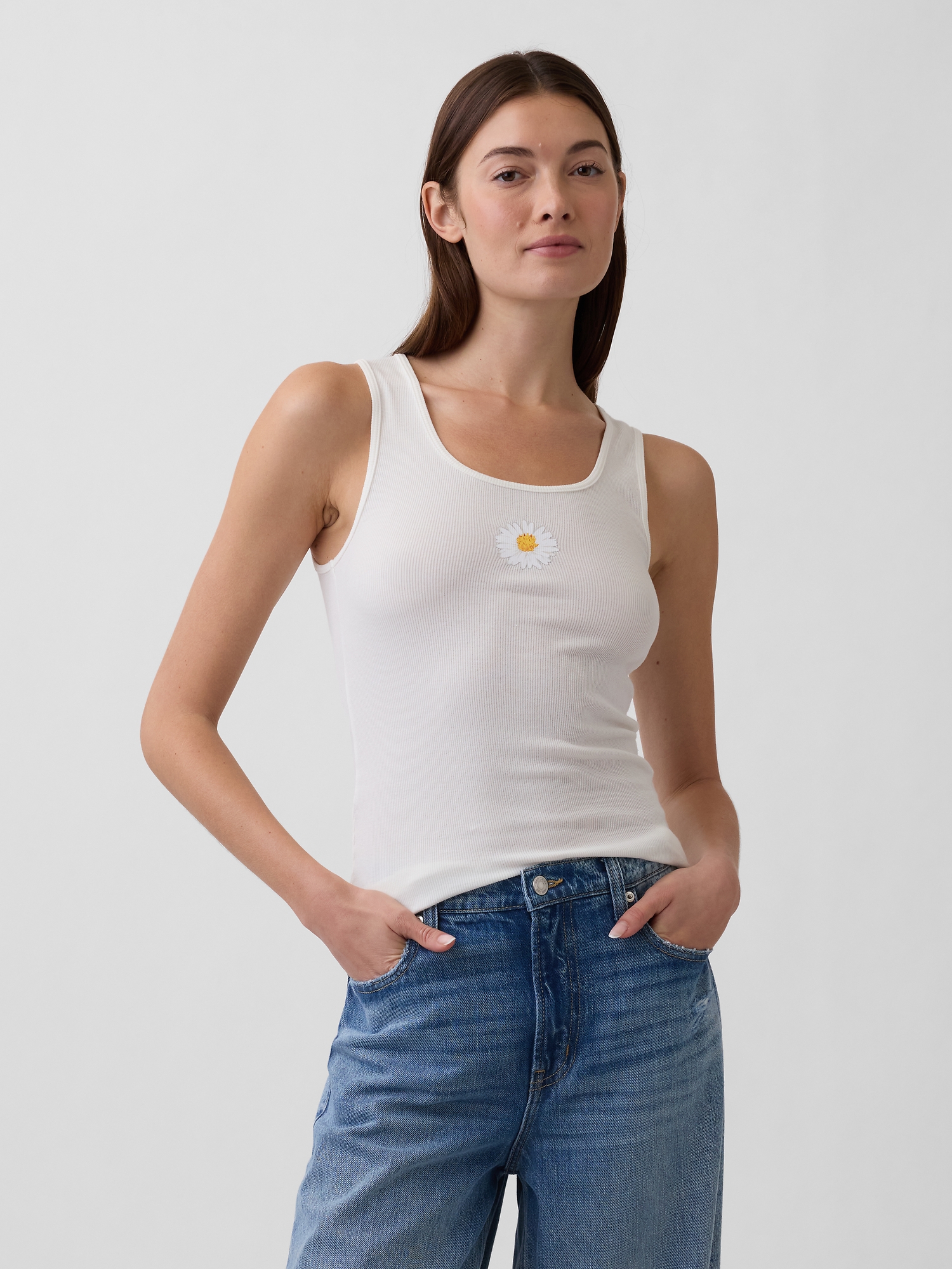 Gap Logo Ribbed Tank Top | Gap Factory
