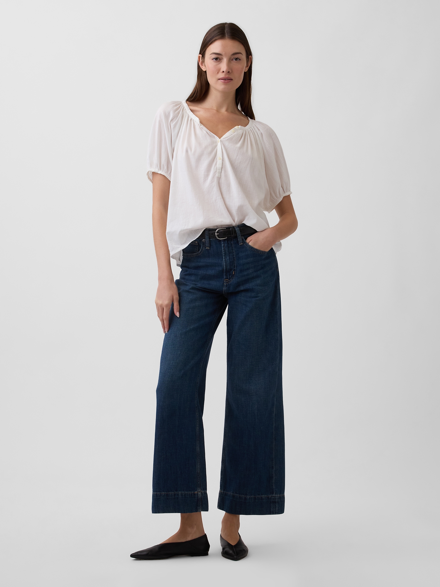 Oversized Puff Sleeve Top | Gap Factory