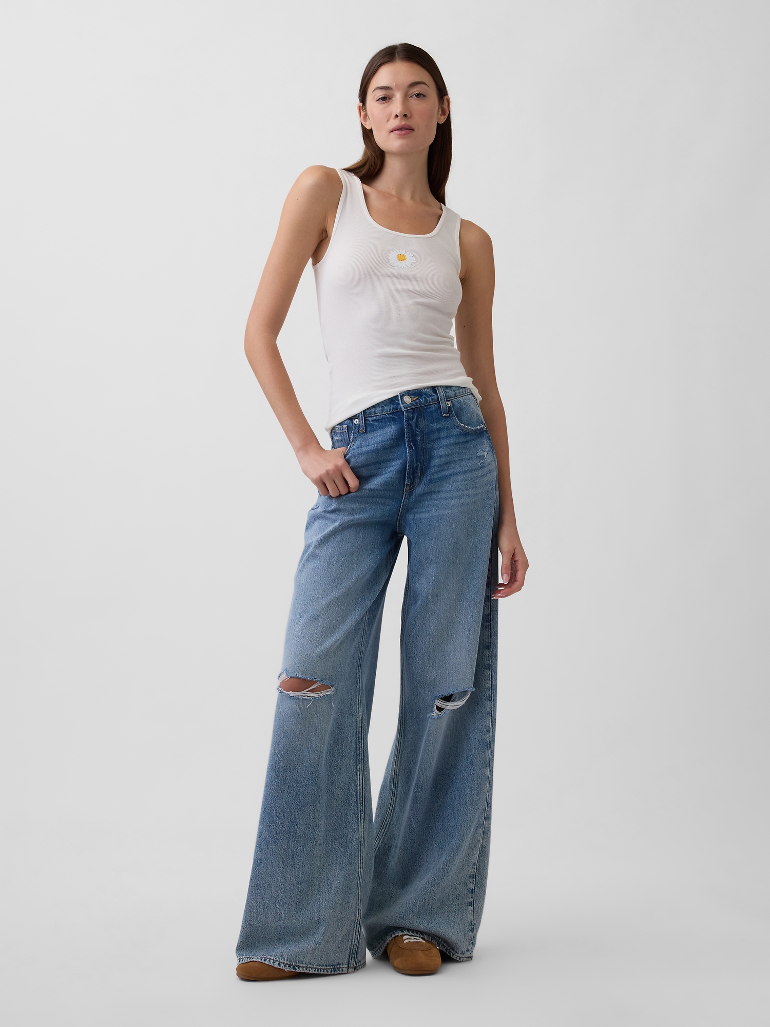 Gap Logo Ribbed Tank Top | Gap Factory
