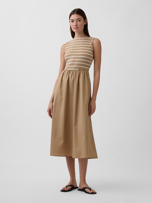 Image number 1 showing, Sleeveless Boatneck Midi Dress