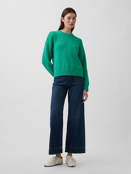 Image number 3 showing, Relaxed Cotton Crewneck Sweater