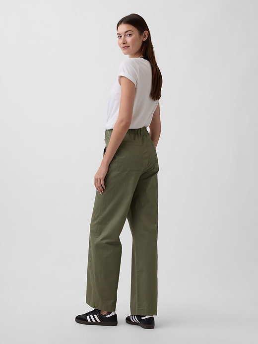 Image number 4 showing, High Rise Easy Wide-Leg Khakis