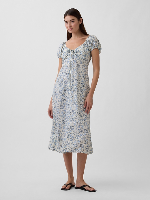 Image number 1 showing, Puff Sleeve Midi Dress