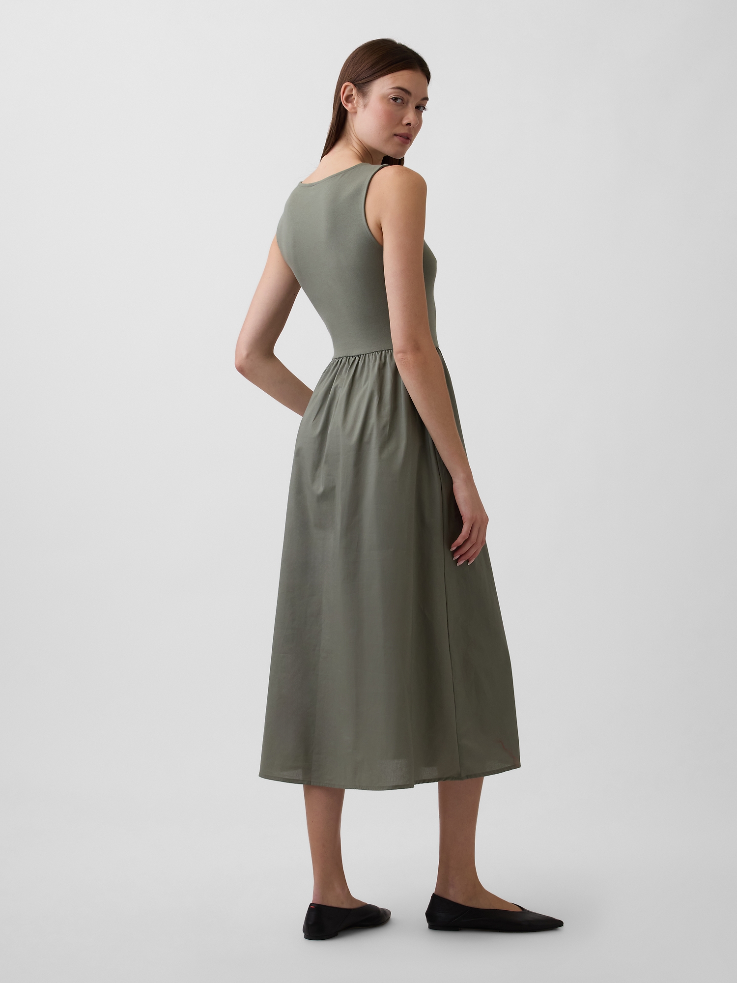 Sleeveless Boatneck Midi Dress | Gap Factory