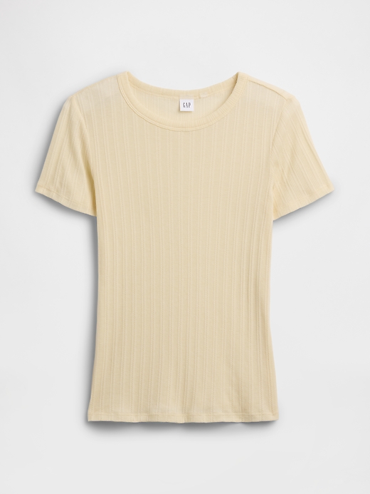 Image number 5 showing, Ribbed Pointelle Crewneck T-Shirt