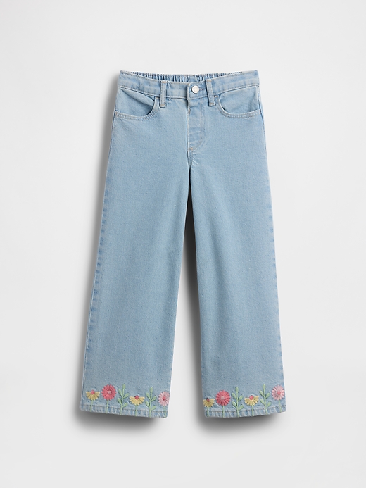 Image number 1 showing, babyGap Embroidered Wide-Leg Jeans