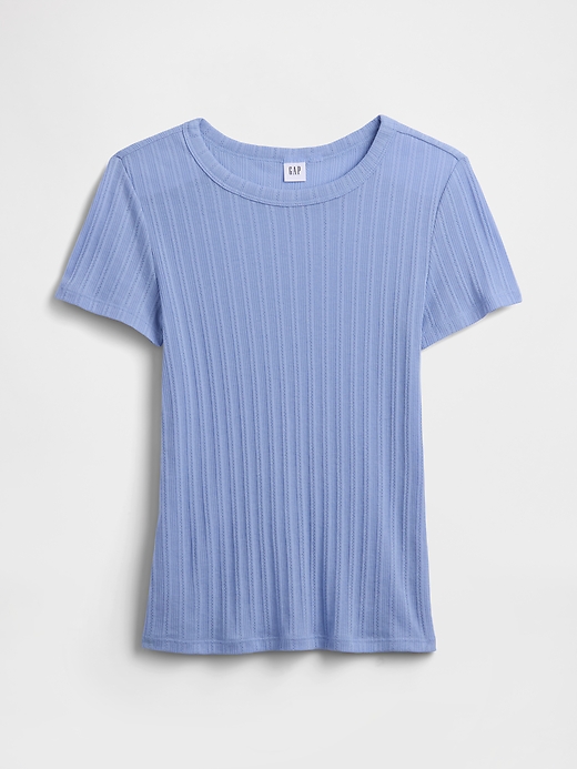Image number 5 showing, Ribbed Pointelle Crewneck T-Shirt