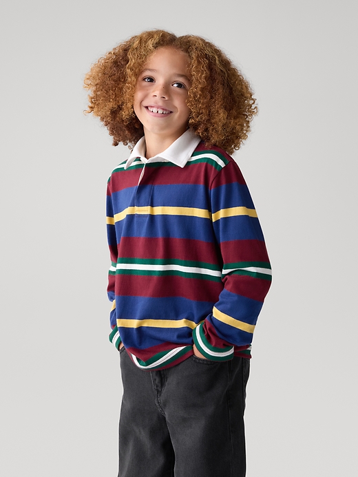 Image number 4 showing, Kids Relaxed Stripe Rugby Polo Shirt