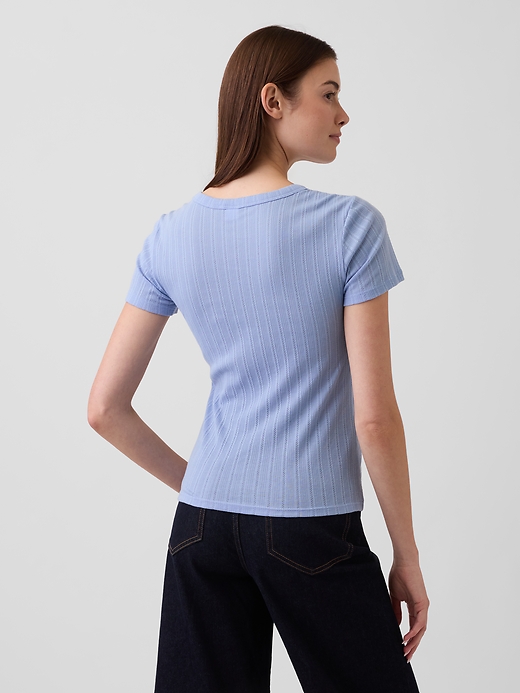 Image number 2 showing, Ribbed Pointelle Crewneck T-Shirt