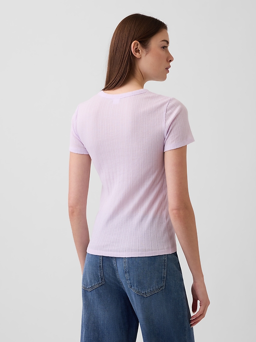 Image number 2 showing, Ribbed Pointelle Crewneck T-Shirt