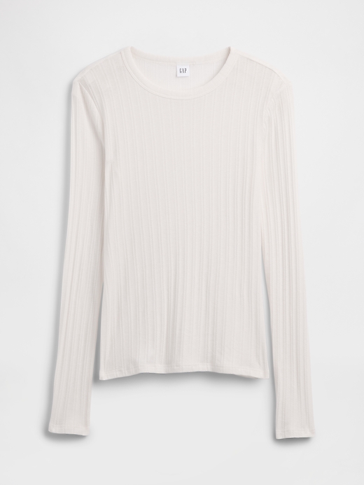 Image number 5 showing, Ribbed Pointelle Crewneck T-Shirt
