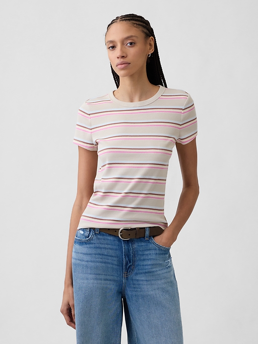 Image number 1 showing, Essential Ribbed Crewneck T-Shirt