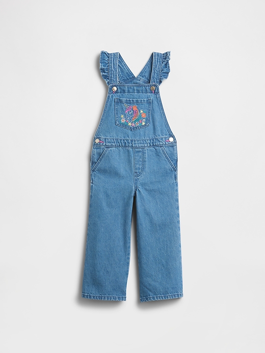 Image number 1 showing, babyGap Embroidered Denim Overalls