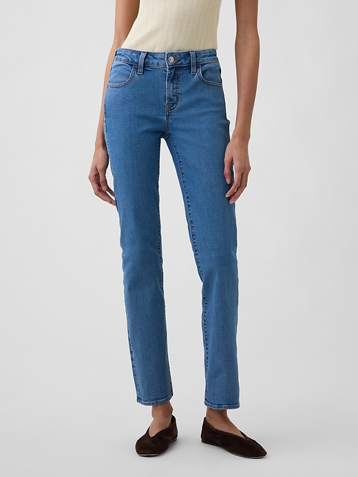 Image number 2 showing, Mid Rise Classic Straight Jeans