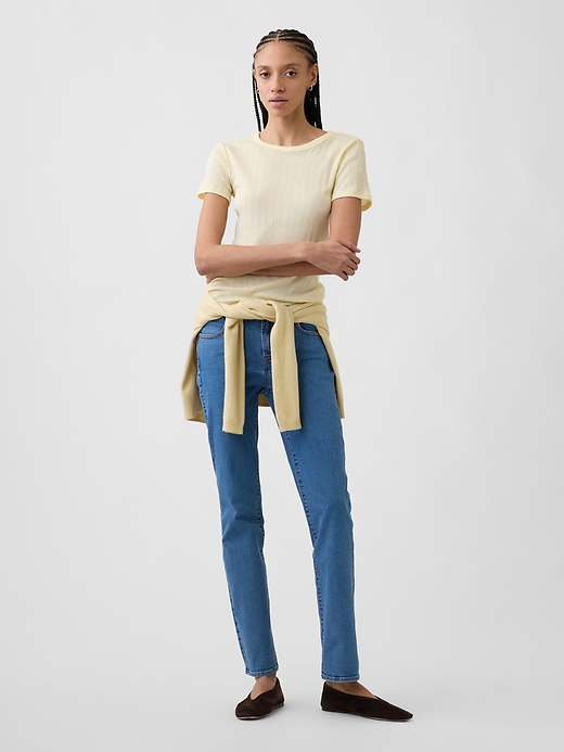Image number 1 showing, Mid Rise Classic Straight Jeans