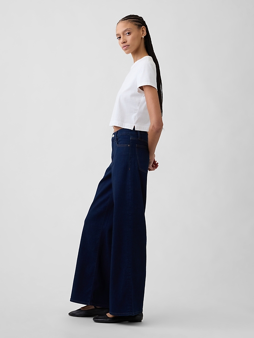 Image number 3 showing, Mid Rise Wide-Leg Jeans