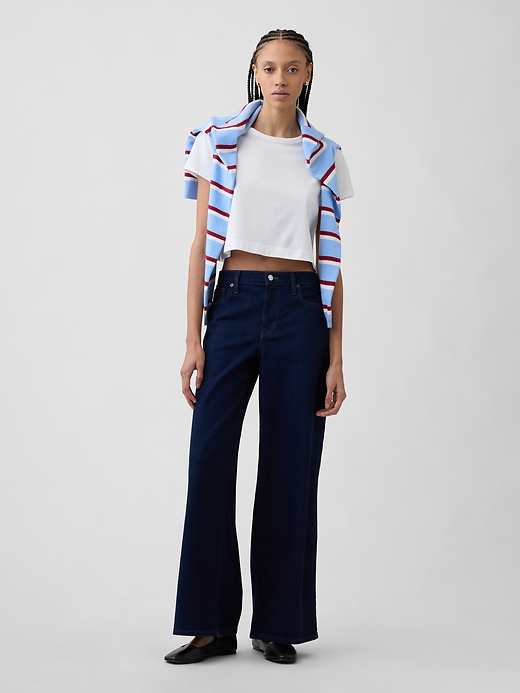 Image number 1 showing, Mid Rise Wide-Leg Jeans