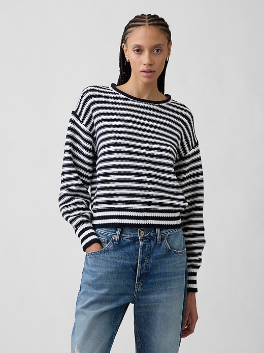 Image number 1 showing, Relaxed Stripe Rollneck Sweater