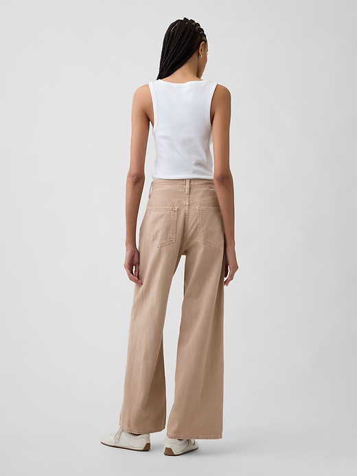 Image number 4 showing, High Rise Drawstring Wide-Leg Jeans