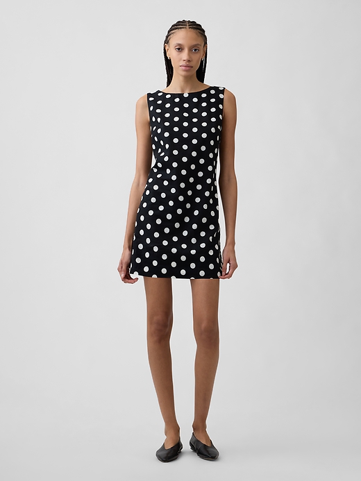 Image number 1 showing, Linen-Blend Apron Mini Dress