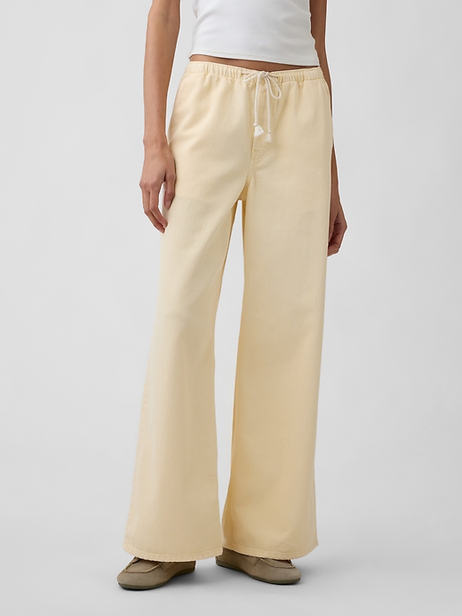 Image number 2 showing, Mid Rise Soft Pull-On Wide-Leg Jeans