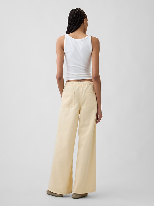 Image number 4 showing, Mid Rise Soft Pull-On Wide-Leg Jeans