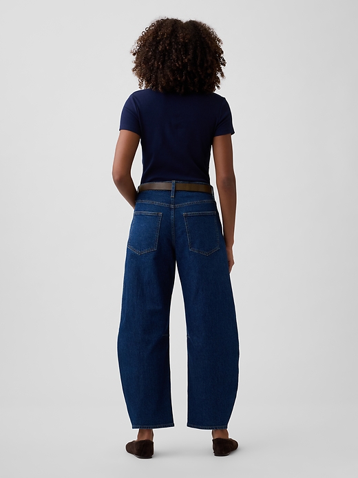 Image number 4 showing, High Rise Barrel Jeans