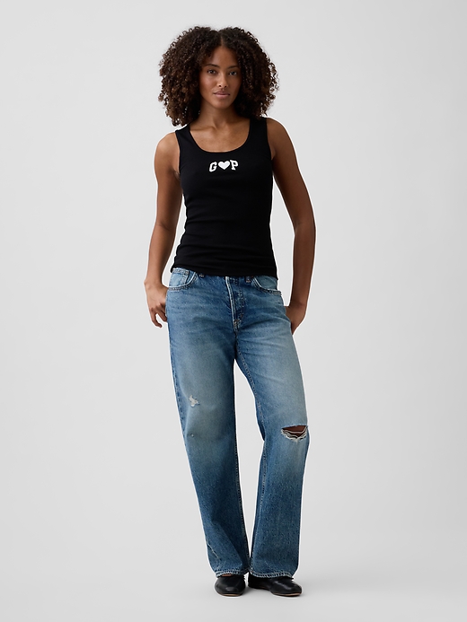 Image number 3 showing, Ribbed Gap Logo Scoopneck Tank Top