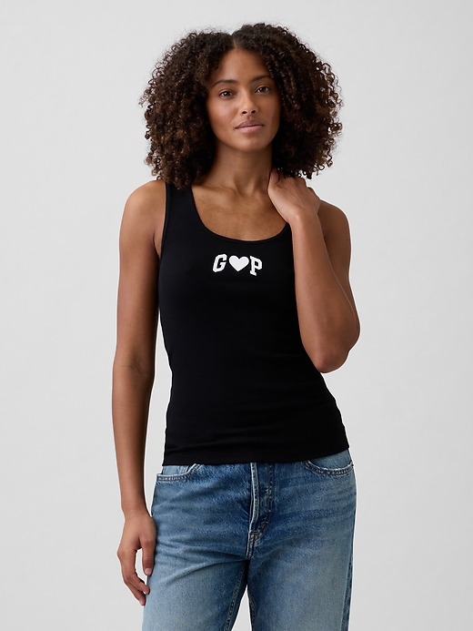 Image number 1 showing, Ribbed Gap Logo Scoopneck Tank Top