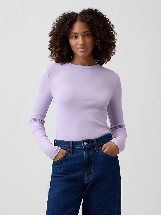 Image number 1 showing, Essential Ribbed Crewneck T-Shirt