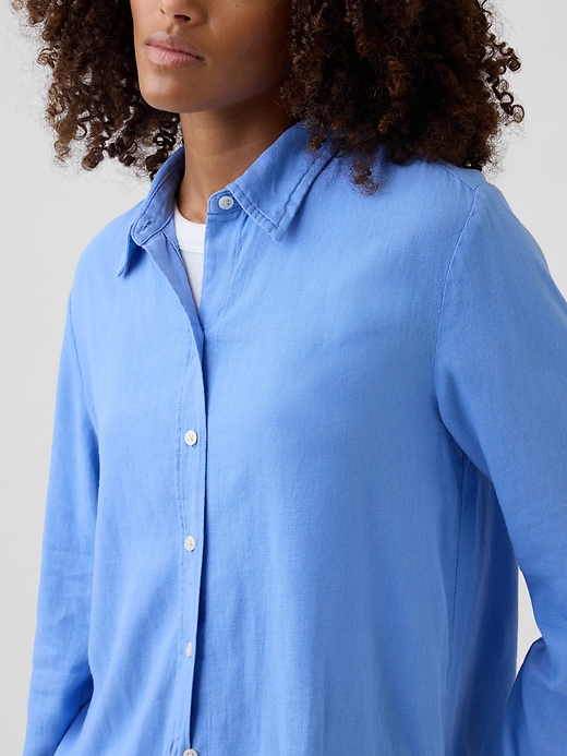 Image number 4 showing, Linen-Blend Easy Shirt