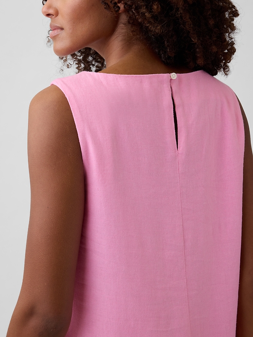 Image number 3 showing, Linen-Blend Apron Mini Dress