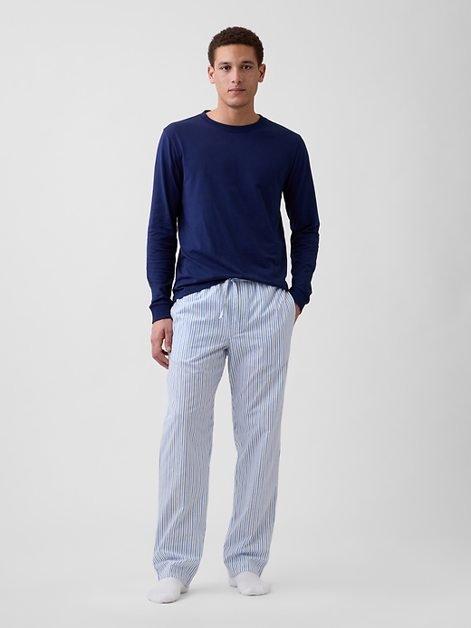 L'image numéro 1 présente Pantalon de pyjama décontracté en popeline