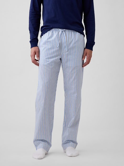 L'image numéro 3 présente Pantalon de pyjama décontracté en popeline