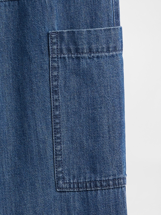 Image number 3 showing, Kids Pull-On Relaxed Denim Cargo Pants