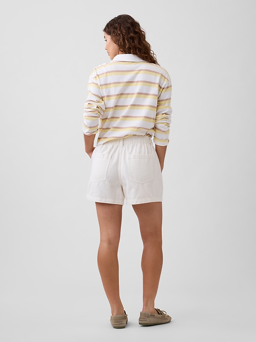 Image number 4 showing, 4" High Rise Soft Denim Utility Shorts